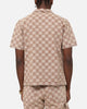 XXIII Checker Board Button Up Shirt Tan