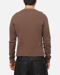 American Thrift Waffle Henley Shirt Washed Brown