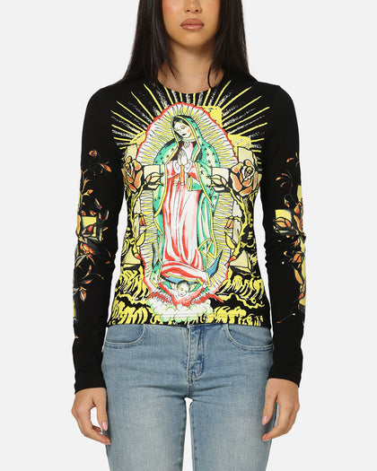 Ed Hardy Women's Divine Long Sleeve T-Shirt Black