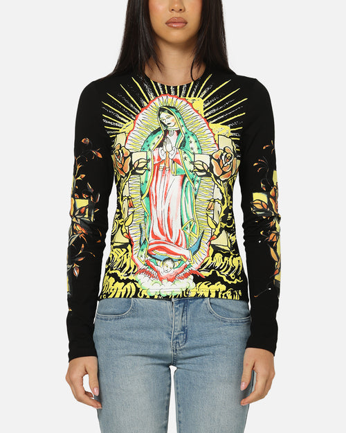 Ed Hardy Women's Divine Long Sleeve T-Shirt Black