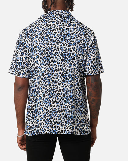 XXIII Cheetah Button Up Shirt Blue Cheetah