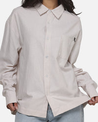 Carre x Disney M&F Long Sleeve Oxford Shirt Ecru/Dark Khaki