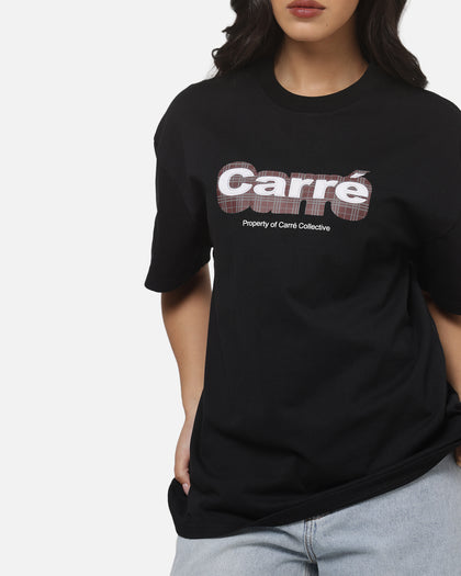 Carre Illusion T-Shirt Solid Black