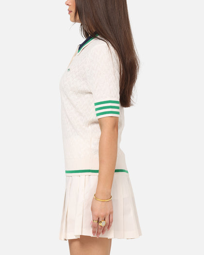 Adidas Women's Originals Knit Polo T-Shirt Chalk White