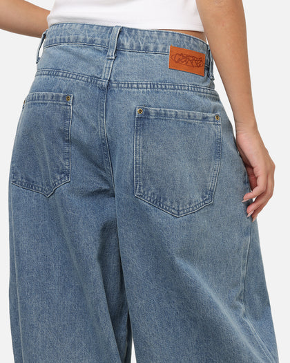 Carre Astor Pleated Jeans Mid Blue