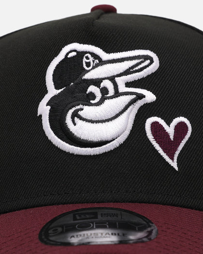 New Era Baltimore Orioles 'Burgundy Hearts' 9FORTY A-Frame Snapback Black/Maroon