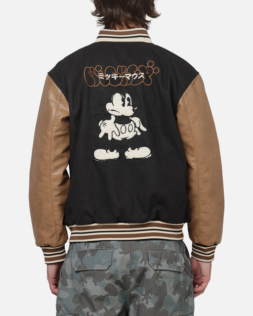 Carré x Disney Mickey & Friends Varsity Jacket Washed Black