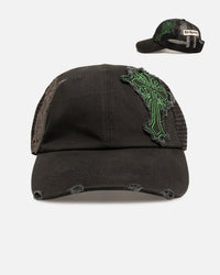 Ed Hardy Euro Distressed Trucker Snapback Black