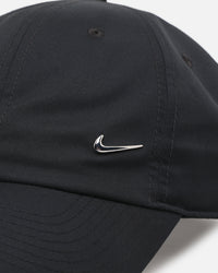 Nike Unstructured Dri-Fit Club Metal Swoosh Strapback Cap Black/Silver
