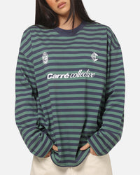 Carre Collective Stripe Long Sleeve T-Shirt Navy Stripe