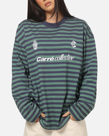 Carre Collective Stripe Long Sleeve T-Shirt Navy Stripe
