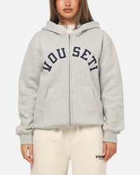 Vouseti Varsity Zip Hoodie Grey Marle