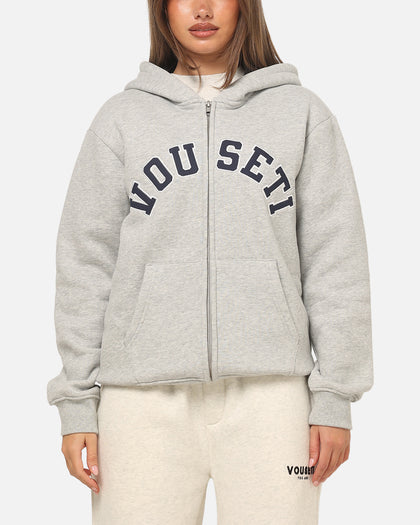 Vouseti Varsity Zip Hoodie Grey Marle