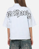 Ed Hardy Ghost Tattoo Button Up Shirt Blue Pinstripe