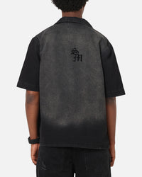 Saint Morta Tribal Denim Button Up Shirt Sunfade Black