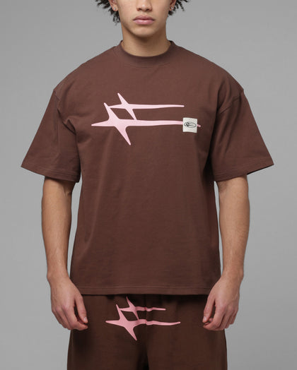 Loiter Hybrid Premium T-Shirt Brown/Pink