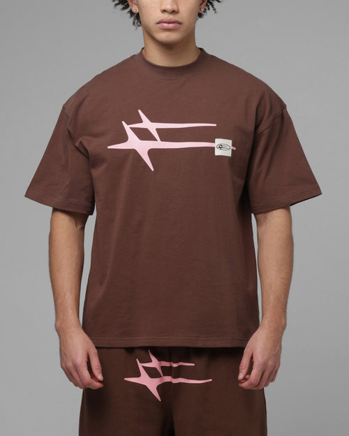 Loiter Hybrid Premium T-Shirt Brown/Pink