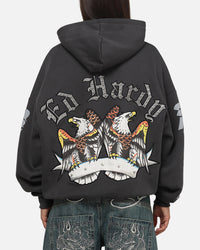 Ed Hardy Chrome Hoodie Washed Black