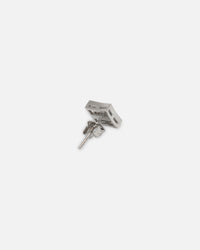 Saint Morta Concave Square Earrings Iced White Gold