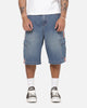 X-Large Oval Baggy Cargo Denim Shorts Indigo Blue