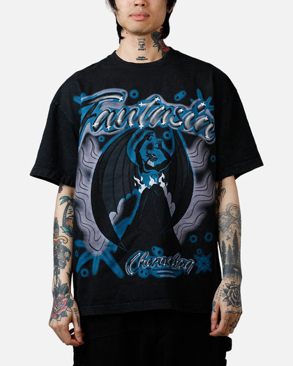 73Studio Disney Fantasia Chernabog Airbrush T-Shirt Black Acidwash