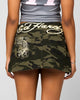 Ed Hardy Women's Denim Mini Skirt Woodland Camo