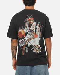 Mitchell & Ness Philadelphia 76ers Allen Iverson Ripped Player T-Shirt Washed Black