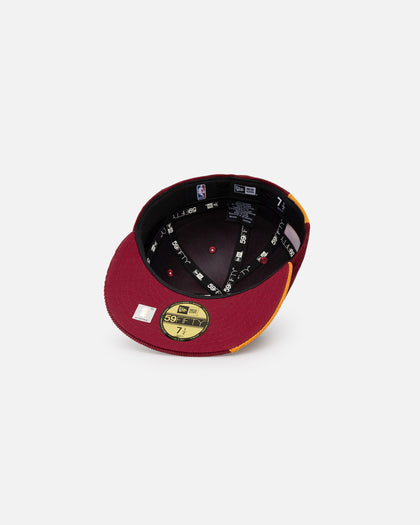 New Era Chicago Bulls 'Maroon Patchwork Corduroy' 59FIFTY Fitted Maroon/Yellow