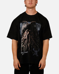 73Studio Disney Pirates Of The Caribbean Davy Jones Vintage T-Shirt Black Acidwash