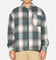 Carre Ombre Zip Up Long Sleeve Shirt Green Plaid