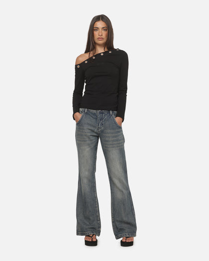 Ed Hardy Faded Bootcut Jeans Dirty Denim