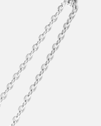 Saint Morta Onyx Round Pendant Chain White Gold