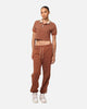 XXIII Women's Cropped Printed Polo Shirt Brown