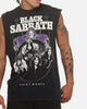 Saint Morta X Black Sabbath Cross Oversized Muscle Tee Washed Black
