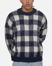 Carre Ombre Knitted Jumper Navy Plaid