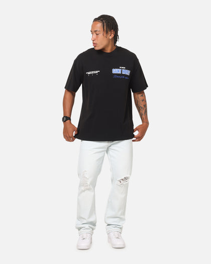 Saint Morta Rise Up Boxy T-Shirt Black Acidwash