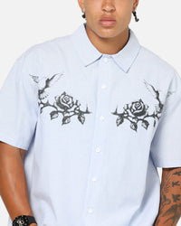 Saint Morta Holy Ghost Button Up Shirt Blue/White