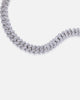 Saint Morta 6mm Iced Cuban Prong Bracelet Iced White Gold