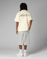 Loiter Script Boxy T-Shirt Off White