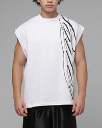 Loiter Script Muscle T-Shirt White