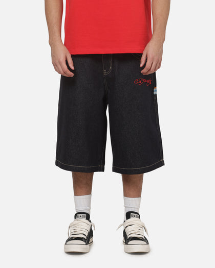 Ed Hardy Dragon Wide Leg Jorts Indigo Denim