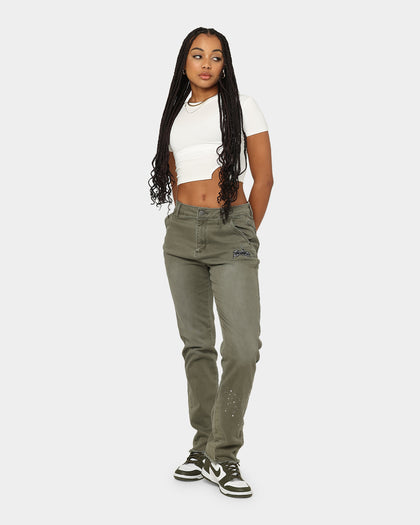 Loiter Demolition Flare Jeans Khaki