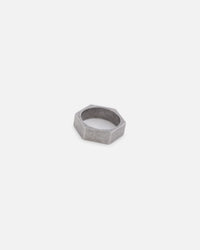 Saint Morta Hex Ring Antique Silver