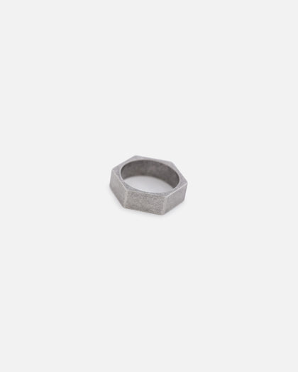Saint Morta Hex Ring Antique Silver