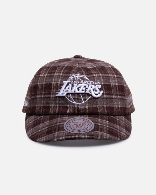 Mitchell & Ness Los Angeles Lakers 'Checked Letter' Legacy Low Profile Snapback Brown