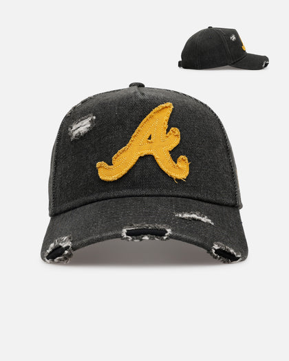 New Era Atlanta Braves 'Distressed Denim 2.0' 9FORTY A-Frame Strapback Black