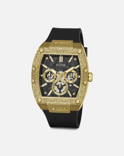Guess Mainline Phoenix Frost Gold And Black Silicone Bracelet Watch Black/Gold