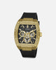 Guess Mainline Phoenix Frost Gold And Black Silicone Bracelet Watch Black/Gold
