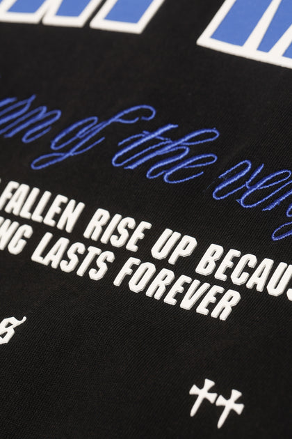 Saint Morta Rise Up Boxy T-Shirt Black Acidwash