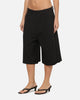Carre Heritage Pleated Shorts Black Pinstripe